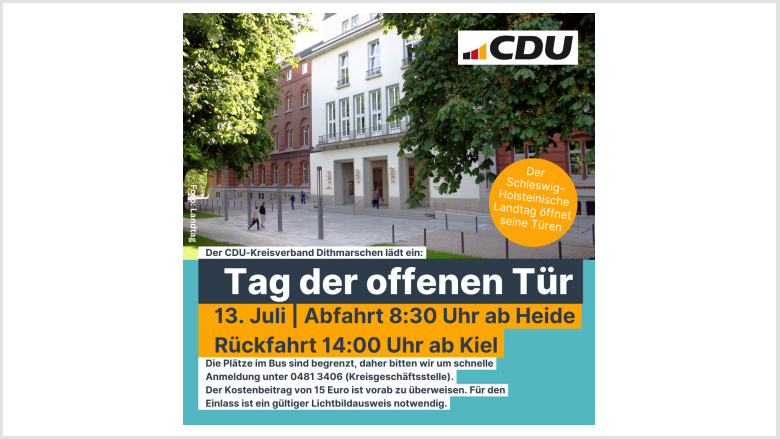 Fahrt zum Tag der offenen Tür im Schleswig-Holsteinischen Landtag Fahrt zum Tag der offenen Tür im Schleswig-Holsteinischen Landtag
